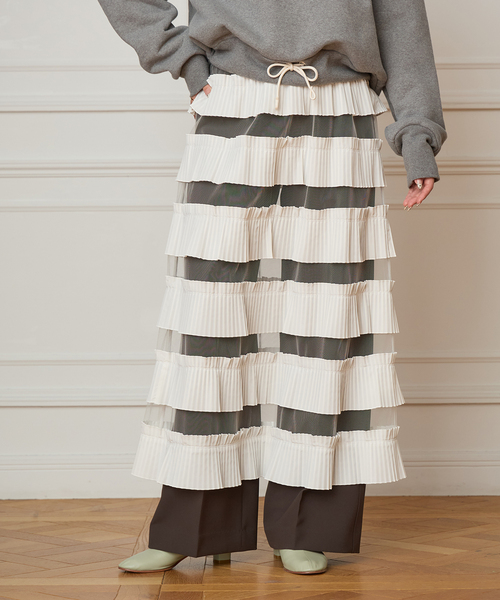 IENA LA BOUCLE（イエナラブークル）の「IENA LA BOUCLE ダンダンプリーツスカート（スカート・レディース・ホワイト・FREE）」の3枚目の写真