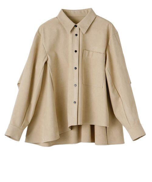 LANVIN en Bleu(ランバンオンブルー)の「フェイクスウェードフレアシャツ(シャツ/ブラウス・レディース・ベージュ/ブラウン・38)」の1枚目の写真