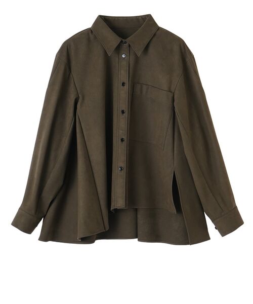 LANVIN en Bleu(ランバンオンブルー)の「フェイクスウェードフレアシャツ(シャツ/ブラウス・レディース・ベージュ/ブラウン・38)」の2枚目の写真