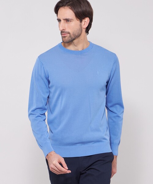 MACKINTOSH LONDON（マッキントッシュ ロンドン）の「【WEB・一部店舗限定】ハイゲージコットンクルーネックニット（ニット/セーター・メンズ・ネイビー/ブルー系その他4/グレー・XL/L/M）」の3枚目の写真