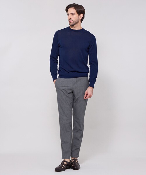 MACKINTOSH LONDON（マッキントッシュ ロンドン）の「【WEB・一部店舗限定】ハイゲージコットンクルーネックニット（ニット/セーター・メンズ・ネイビー/ブルー系その他4/グレー・XL/L/M）」の12枚目の写真