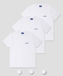 DOLPHIN WAVE APPAREL（ドルフィンウェーブアパレル）の「[3パック]ドルフィンアーチロゴTシャツホワイト＆ライトカーキ＆ブラック（Tシャツ/カットソー）」