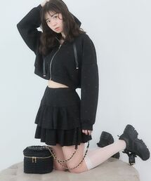 ドロストリボンラインストーンパーカー