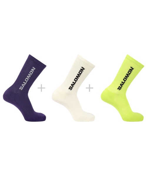 SALOMON(サロモン)の「EVERYDAY CREW 3-PACK LC2911200(ソックス/靴下・メンズ・ベージュ・MEDIUM/LARGE/SMALL)」の1枚目の写真