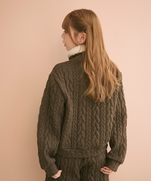 TITTY&CO.（ティティーアンドコー）の「ニットジップセットアップ（セットアップ・レディース・グレー/ブラウン/ライトグレー・FREE）」の20枚目の写真