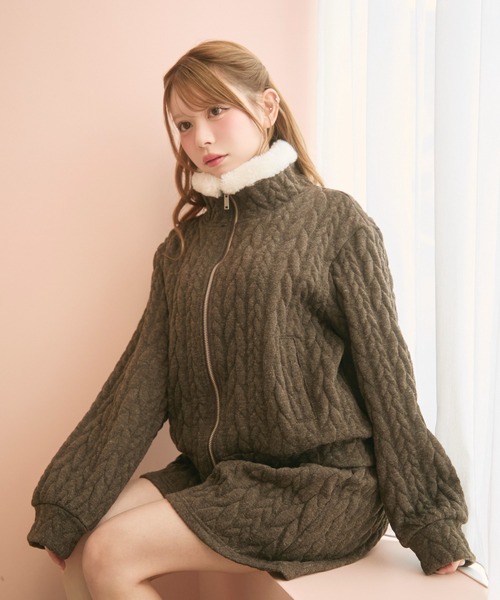 TITTY&CO.（ティティーアンドコー）の「ニットジップセットアップ（セットアップ・レディース・グレー/ブラウン/ライトグレー・FREE）」の22枚目の写真