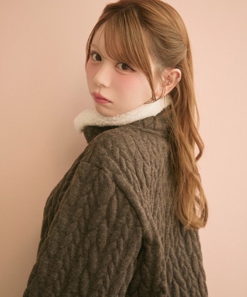 TITTY&CO.（ティティーアンドコー）の「ニットジップセットアップ（セットアップ・レディース・グレー/ブラウン/ライトグレー・FREE）」の17枚目の写真