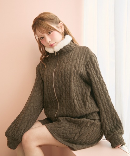 TITTY&CO.（ティティーアンドコー）の「ニットジップセットアップ（セットアップ・レディース・グレー/ブラウン/ライトグレー・FREE）」の21枚目の写真