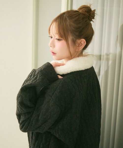 TITTY&CO.（ティティーアンドコー）の「ニットジップセットアップ（セットアップ・レディース・グレー/ブラウン/ライトグレー・FREE）」の4枚目の写真