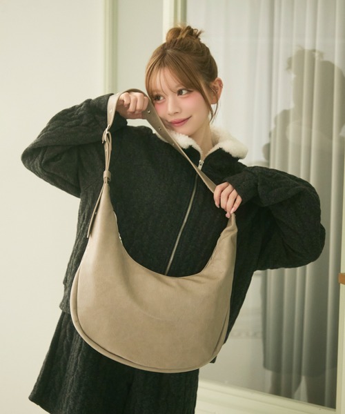 TITTY&CO.（ティティーアンドコー）の「ニットジップセットアップ（セットアップ・レディース・グレー/ブラウン/ライトグレー・FREE）」の6枚目の写真