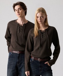 CLEL(�N���C��)�́yCLEL�zFunctionary Thermal Lace-Up T-Shirt / �t�@���N�V���i���[ �T�[�}�����[�X�A�b�vT�V���c(����T)(�R�ۖh�L/�z������)(T�V���c/�J�b�g�\�[)