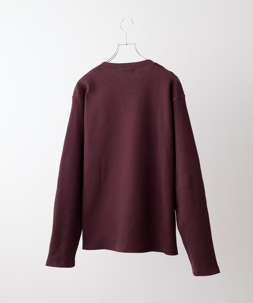 CLEL（クレイル）の「【CLEL】Functionary Thermal Lace-Up T-Shirt / ファンクショナリー サーマルレースアップTシャツ(ロンT)（Tシャツ/カットソー・メンズ・ワイン/グレイッシュベージュ/杢グレー/ネイビー/ブラック・S/M/L/XS）」の22枚目の写真