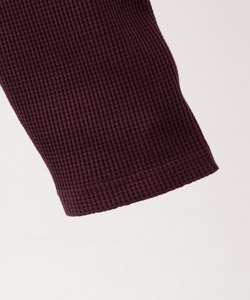 CLEL(クレイル)の「【CLEL】Functionary Thermal Lace-Up T-Shirt / ファンクショナリー サーマルレースアップTシャツ(ロンT)(抗菌防臭/吸水速乾)(Tシャツ/カットソー・メンズ・ワイン/グレイッシュベージュ/杢グレー/ネイビー/ブラック・S/M/L/XS)」の13枚目の写真