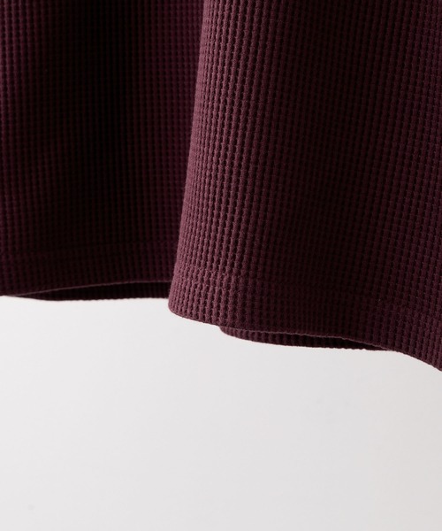 CLEL(クレイル)の「【CLEL】Functionary Thermal Lace-Up T-Shirt / ファンクショナリー サーマルレースアップTシャツ(ロンT)(抗菌防臭/吸水速乾)(Tシャツ/カットソー・メンズ・ワイン/グレイッシュベージュ/杢グレー/ネイビー/ブラック・S/M/L/XS)」の14枚目の写真