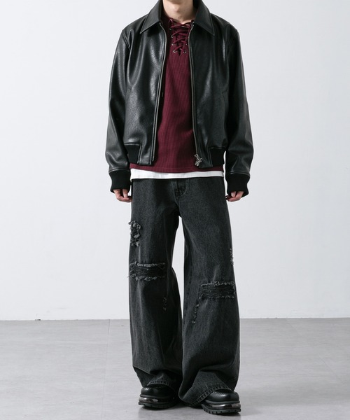 CLEL(クレイル)の「【CLEL】Functionary Thermal Lace-Up T-Shirt / ファンクショナリー サーマルレースアップTシャツ(ロンT)(抗菌防臭/吸水速乾)(Tシャツ/カットソー・メンズ・ワイン/グレイッシュベージュ/杢グレー/ネイビー/ブラック・S/M/L/XS)」の19枚目の写真