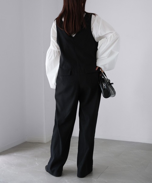 Riberry（リベリー）の「ピーチ起毛Vネックサロペット（サロペット/オーバーオール・レディース・ブラック・FREE）」の21枚目の写真