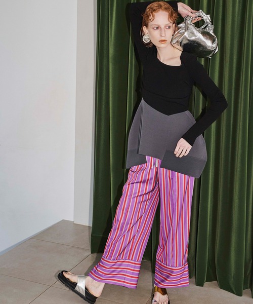 OMMO（オーエムエムオー）の「MULTI STRIPE PT（その他パンツ・レディース・ピンク/グリーン・36/38）」の10枚目の写真