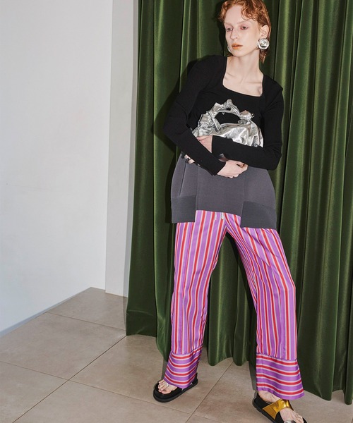 OMMO（オーエムエムオー）の「MULTI STRIPE PT（その他パンツ・レディース・ピンク/グリーン・36/38）」の11枚目の写真