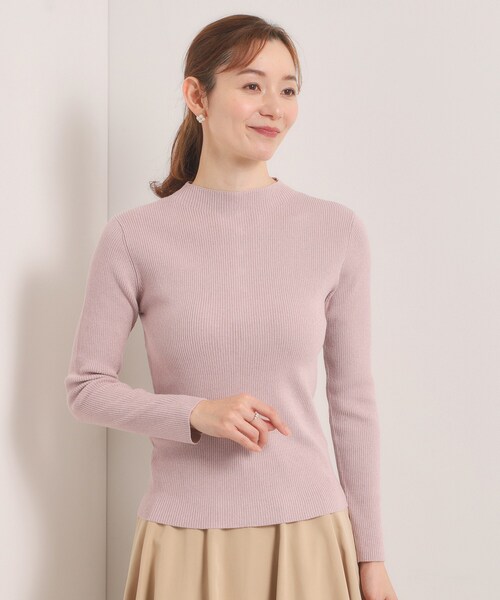 ITS'DEMO（イッツデモ）の「【手洗い可】ラメリブニット（ニット/セーター・レディース・ブラック/オフホワイト/ベビーピンク/サックスブルー・00）」の7枚目の写真