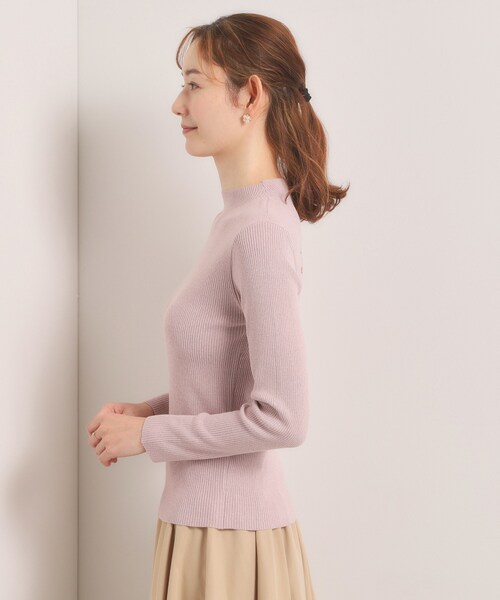 ITS'DEMO（イッツデモ）の「【手洗い可】ラメリブニット（ニット/セーター・レディース・ブラック/オフホワイト/ベビーピンク/サックスブルー・00）」の8枚目の写真