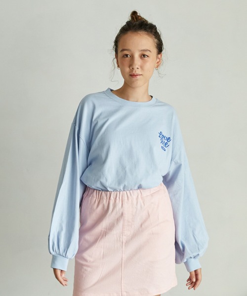 undeny.（アンディニ－）の「アンディニー Love me L/S Tシャツ（Tシャツ/カットソー・レディース・ホワイト/サックスブルー・F）」の2枚目の写真