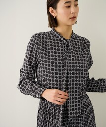 ROPE' | ship's rope' オリジナルプリントプリーツタイワンピース(シャツワンピース)