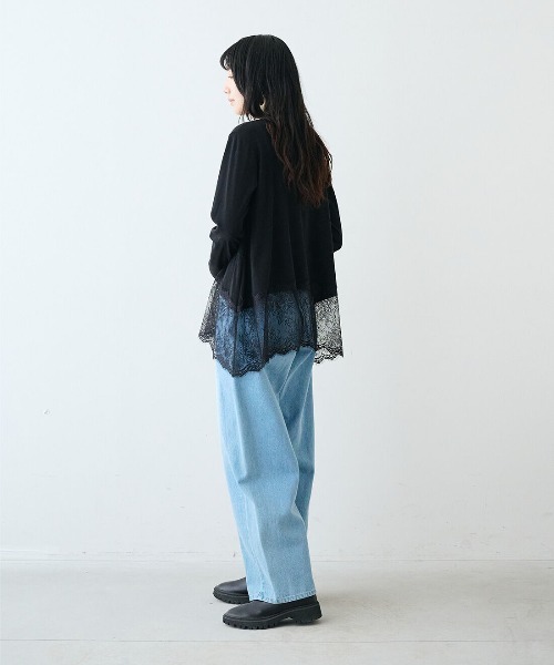 MEDE19F(メデジュウキュウ)の「MEDE19F ヘムレーストップス(Tシャツ/カットソー・レディース・ホワイト/ブラック/グレイッシュベージュ・L/3L/LL/M)」の11枚目の写真