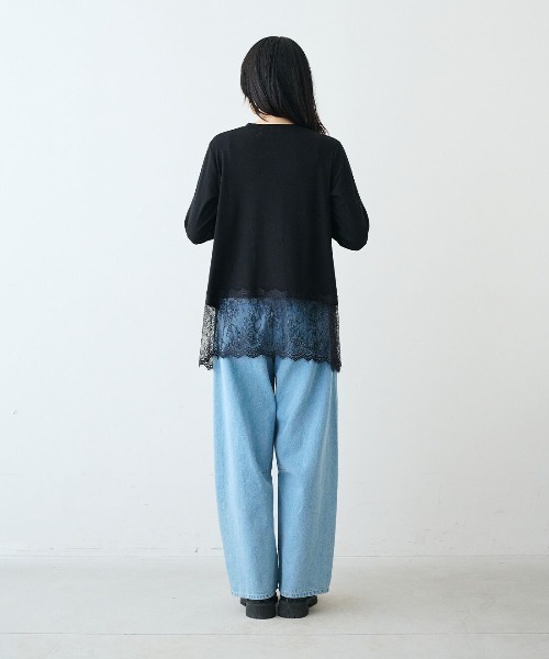 MEDE19F(メデジュウキュウ)の「MEDE19F ヘムレーストップス(Tシャツ/カットソー・レディース・ホワイト/ブラック/グレイッシュベージュ・L/3L/LL/M)」の12枚目の写真