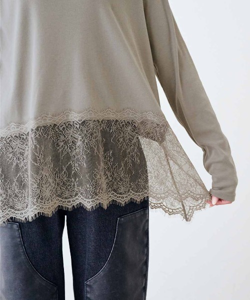 MEDE19F(メデジュウキュウ)の「MEDE19F ヘムレーストップス(Tシャツ/カットソー・レディース・ホワイト/ブラック/グレイッシュベージュ・L/3L/LL/M)」の13枚目の写真