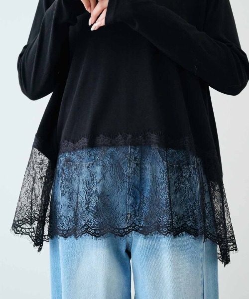 MEDE19F(メデジュウキュウ)の「MEDE19F ヘムレーストップス(Tシャツ/カットソー・レディース・ホワイト/ブラック/グレイッシュベージュ・L/3L/LL/M)」の14枚目の写真