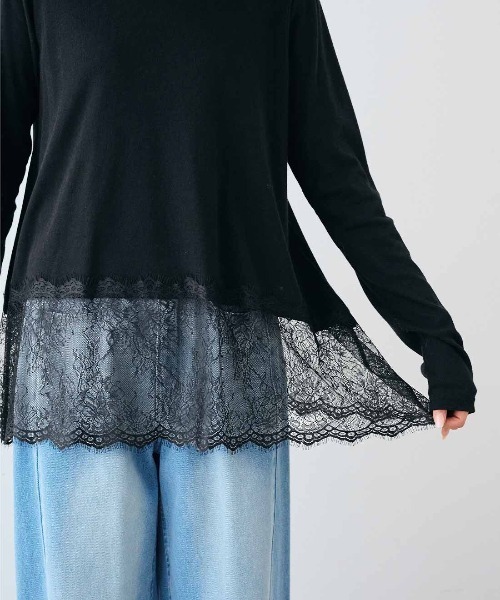 MEDE19F(メデジュウキュウ)の「MEDE19F ヘムレーストップス(Tシャツ/カットソー・レディース・ホワイト/ブラック/グレイッシュベージュ・L/3L/LL/M)」の15枚目の写真