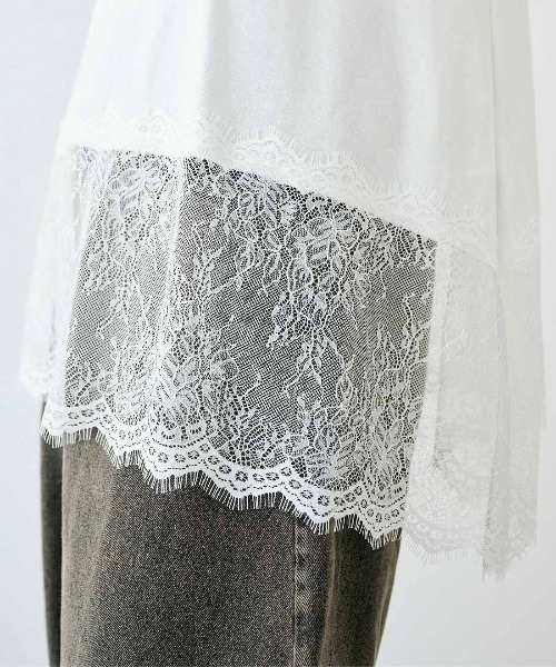 MEDE19F(メデジュウキュウ)の「MEDE19F ヘムレーストップス(Tシャツ/カットソー・レディース・ホワイト/ブラック/グレイッシュベージュ・L/3L/LL/M)」の16枚目の写真