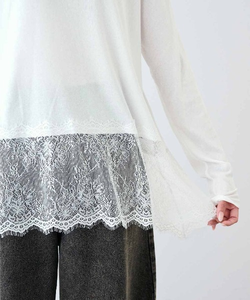 MEDE19F(メデジュウキュウ)の「MEDE19F ヘムレーストップス(Tシャツ/カットソー・レディース・ホワイト/ブラック/グレイッシュベージュ・L/3L/LL/M)」の17枚目の写真