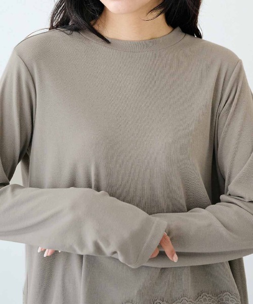 MEDE19F(メデジュウキュウ)の「MEDE19F ヘムレーストップス(Tシャツ/カットソー・レディース・ホワイト/ブラック/グレイッシュベージュ・L/3L/LL/M)」の18枚目の写真