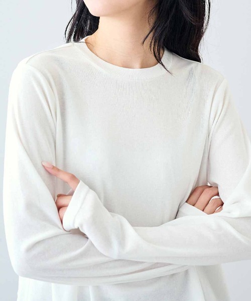 MEDE19F(メデジュウキュウ)の「MEDE19F ヘムレーストップス(Tシャツ/カットソー・レディース・ホワイト/ブラック/グレイッシュベージュ・L/3L/LL/M)」の19枚目の写真