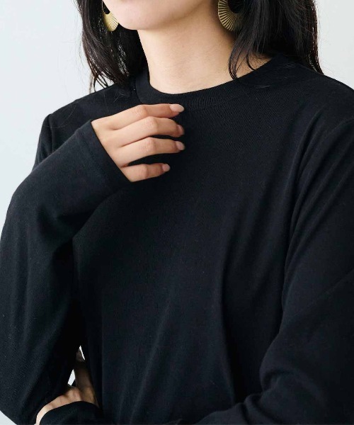 MEDE19F(メデジュウキュウ)の「MEDE19F ヘムレーストップス(Tシャツ/カットソー・レディース・ホワイト/ブラック/グレイッシュベージュ・L/3L/LL/M)」の20枚目の写真