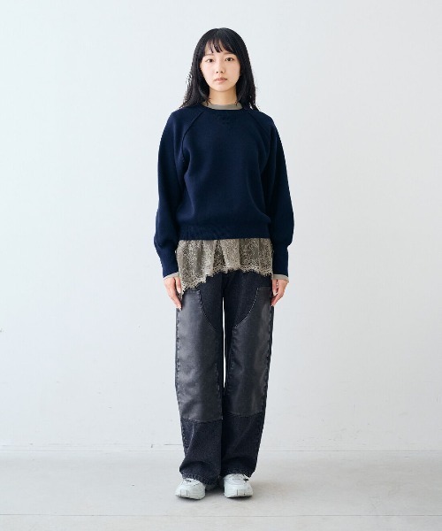 MEDE19F(メデジュウキュウ)の「MEDE19F ヘムレーストップス(Tシャツ/カットソー・レディース・ホワイト/ブラック/グレイッシュベージュ・L/3L/LL/M)」の21枚目の写真