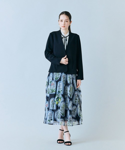 Audie a Muses(オーディアミューズ)の「ノーカラーコンパクトジャケット(ノーカラージャケット・レディース・ベージュ/ブラック・42/38)」の19枚目の写真