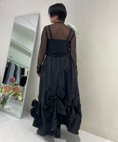 HONEY MI HONEY(ハニーミーハニー)の「taffeta ribbon drape skirt(スカート・レディース・ブラック/ピンク/ホワイト・FREE)」の20枚目の写真