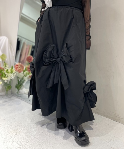 HONEY MI HONEY(ハニーミーハニー)の「taffeta ribbon drape skirt(スカート・レディース・ブラック/ピンク/ホワイト・FREE)」の18枚目の写真