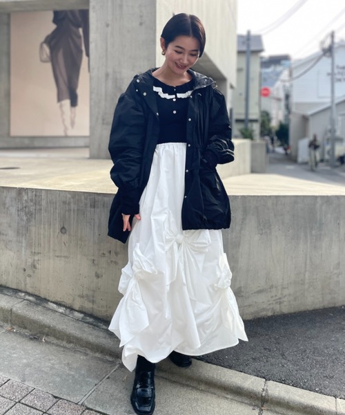 HONEY MI HONEY(ハニーミーハニー)の「taffeta ribbon drape skirt(スカート・レディース・ブラック/ピンク/ホワイト・FREE)」の16枚目の写真