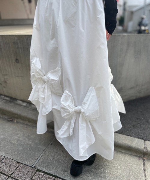 HONEY MI HONEY(ハニーミーハニー)の「taffeta ribbon drape skirt(スカート・レディース・ブラック/ピンク/ホワイト・FREE)」の15枚目の写真