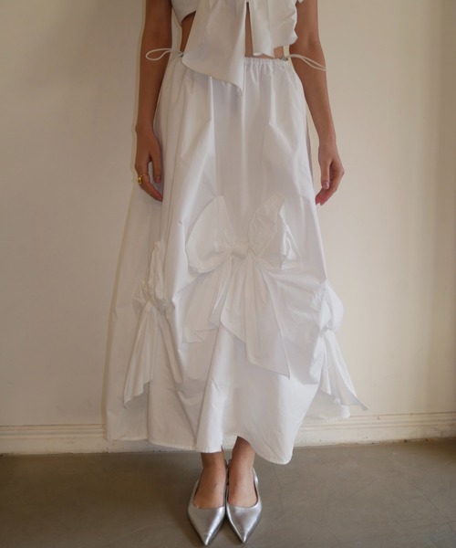 HONEY MI HONEY(ハニーミーハニー)の「taffeta ribbon drape skirt(スカート・レディース・ブラック/ピンク/ホワイト・FREE)」の11枚目の写真