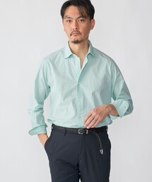 SHIPS: スムース テックス ワイドカラー シャツ