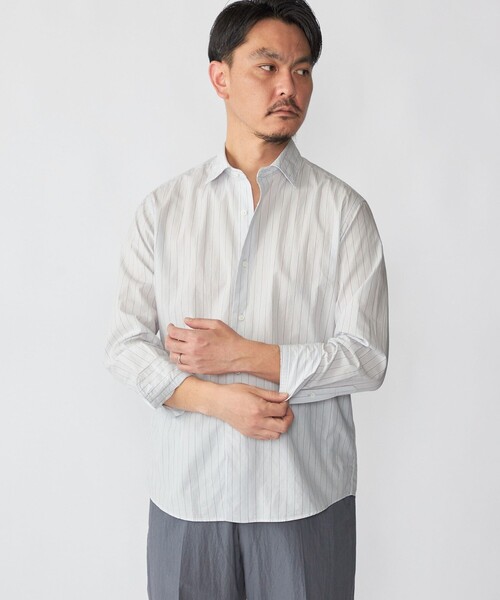 SHIPS（シップス）の「SHIPS: スムース テックス ワイドカラー シャツ（シャツ/ブラウス・メンズ・トップグレー/ライトブルー/スカイブルー/ホワイト/ライトグリーン・SMALL/MEDIUM/LARGE/X-LARGE）」の5枚目の写真