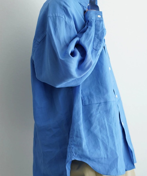 STILL BY HAND(スティルバイハンド)の「【STILL BY HAND】Garment-dye over shirt(シャツ/ブラウス・メンズ・ブラック/クリーム/ライトブルー・46/48)」の6枚目の写真