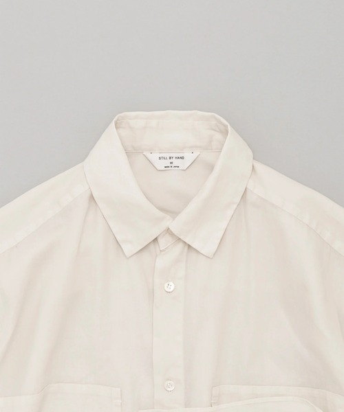 STILL BY HAND(スティルバイハンド)の「【STILL BY HAND】Garment-dye over shirt(シャツ/ブラウス・メンズ・ブラック/クリーム/ライトブルー・46/48)」の8枚目の写真