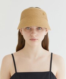 HALDEN(�n���f��)��basic logo pendant raffia sun visor (C009_beige)(�T���o�C�U�[)