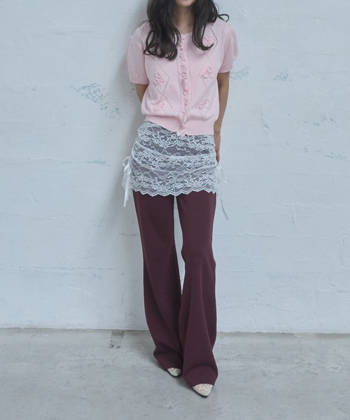 Lace layered flare pants/レースレイヤードフレアパンツ（その他