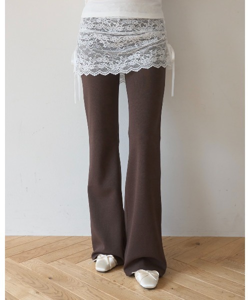 Lace layered flare pants/レースレイヤードフレアパンツ（その他